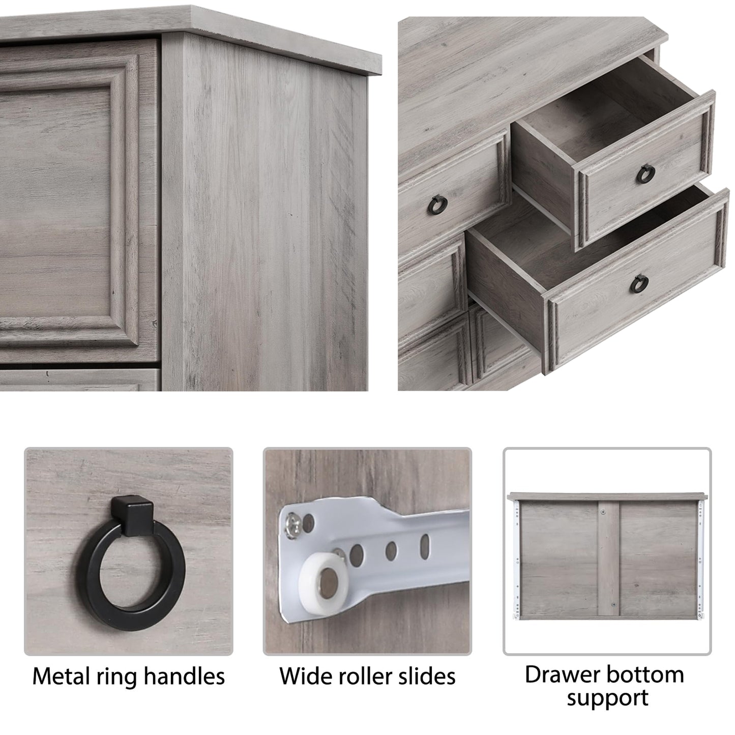 10 Drawer Dresser, 59" Dresser for Bedroom, Chest of Drawers for TV Stand