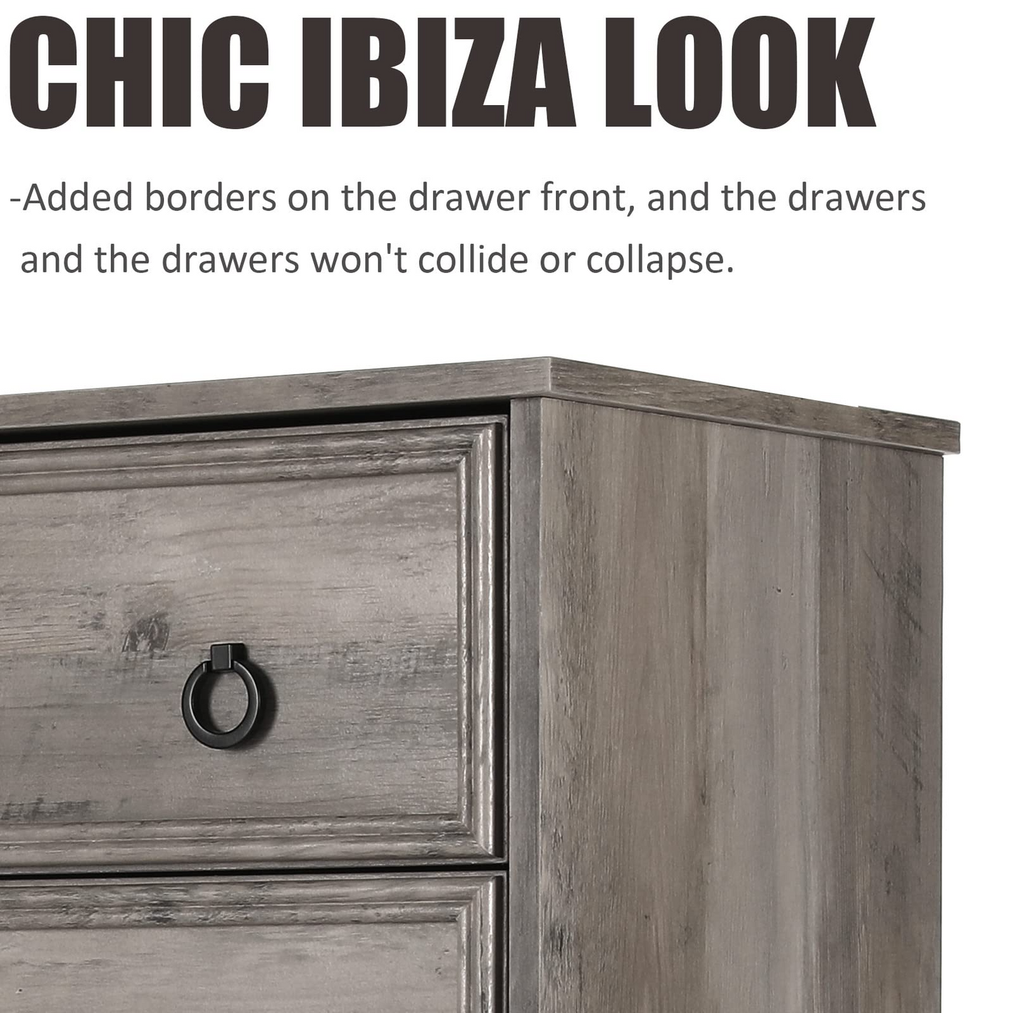 Modern 6 Drawer Dresser, Tall Storage Cabinet Chest of Drawers