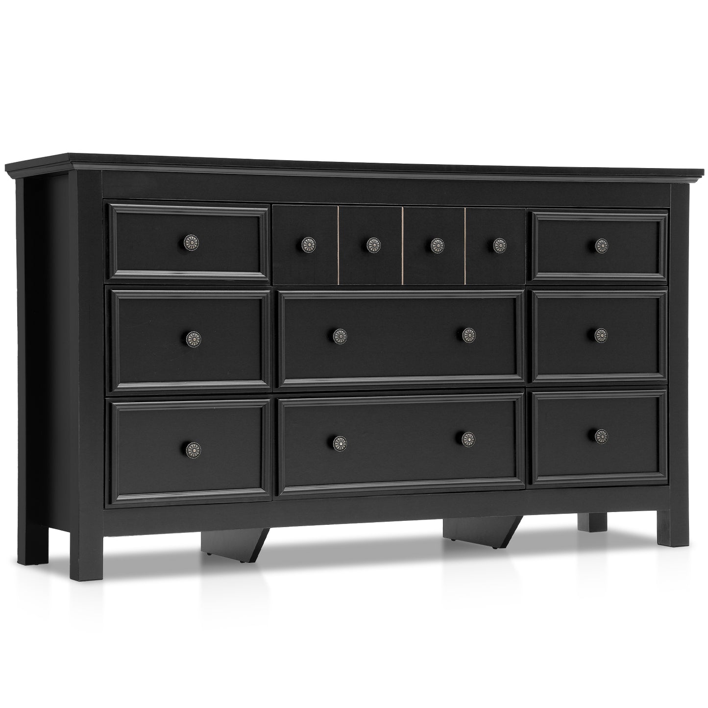 9 Drawers Dresser for Bedroom, Farmhouse Long Dresser for Living Room