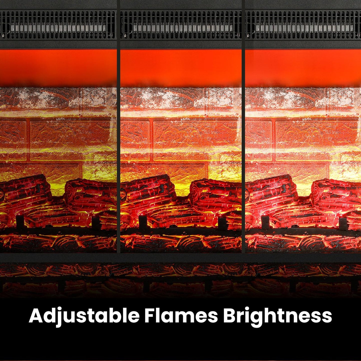 Electric Fireplace with Mantel, 44" Freestanding Fireplace Heater